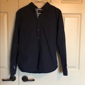 Dark Blue Long Sleeve Button Down
